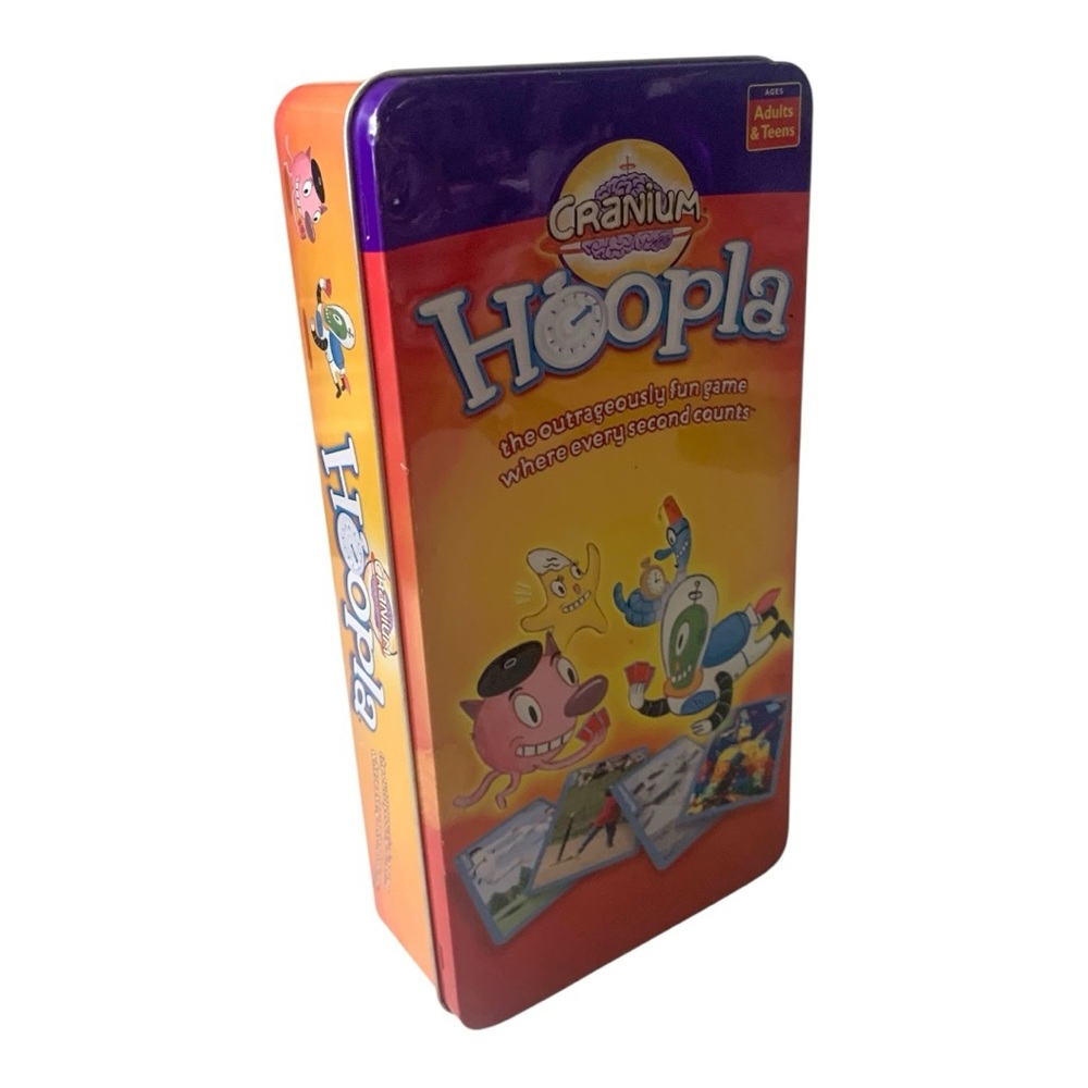 2002 Cranium Hoopla Party Card Game Collectible Metal Travel Tin